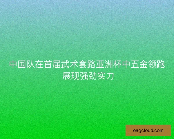 中国队在首届武术套路亚洲杯中五金领跑 展现强劲实力