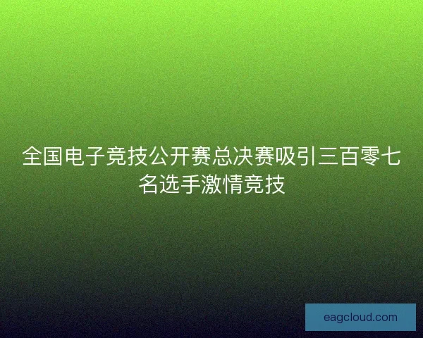全国电子竞技公开赛总决赛吸引三百零七名选手激情竞技